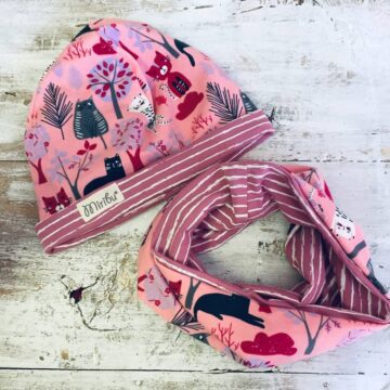 Cuffia e Scaldacollo Miribu Gratto rosa