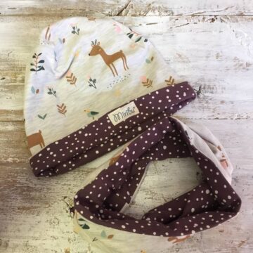 Cuffia e Scaldacollo Miribu Daino panna